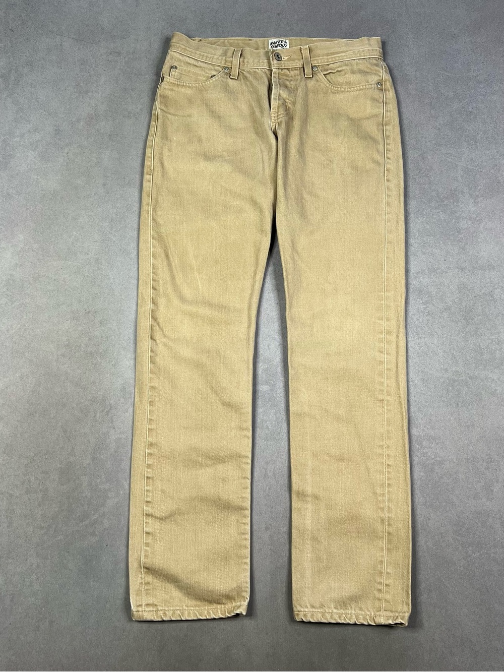 Naked & Famous Weird Guy Selvedge Chino 31 Khaki Made in Canada
